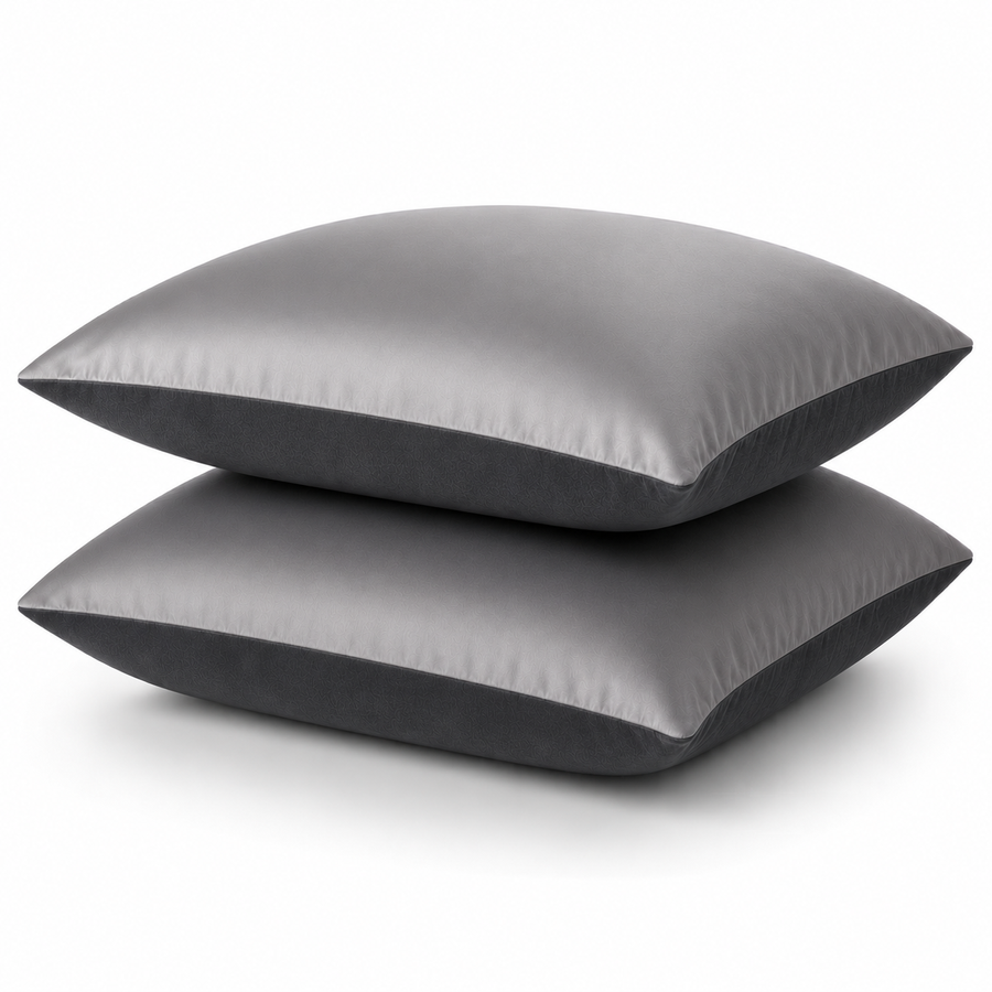 Pillowcases Sateen-Velour PAGOTI Sense Anthracite 50&times;70 cm (2 pcs.)