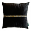 Подушка декоративная с серебряно-золотистыми стразами PAGOTI Diamond черная 40х40 см