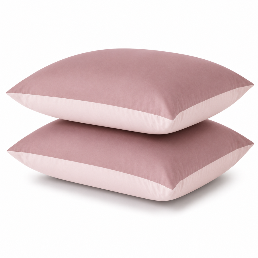 Double Sided Pillowcases Luxury Sateen PAGOTI Minimal Dusty Rose + Soft Pink 50&times;70 cm (2 pcs.)