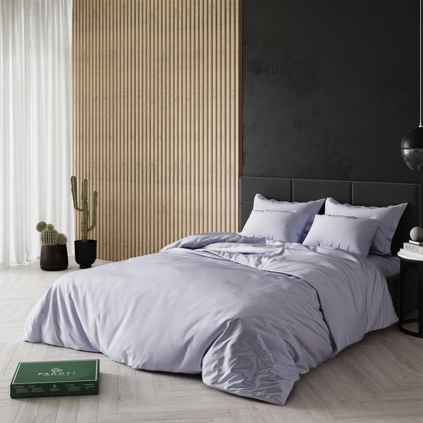 Комплект постельного белья сатин-люкс PAGOTI Minimal серый (евро макси)
